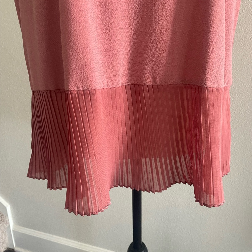 Love Scarlett Pleated Ruffle Sleeve Blouse Pink Size Large - Picture 5 of 9
